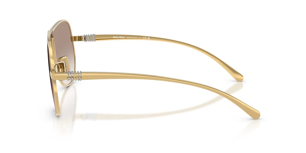MU A56S Miu Miu Gold/ Clear Gradient Brown L - Image 3
