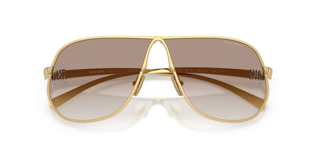 MU A56S Miu Miu Gold/ Clear Gradient Brown L - Image 5